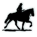 single foot cowgirl horse decal
